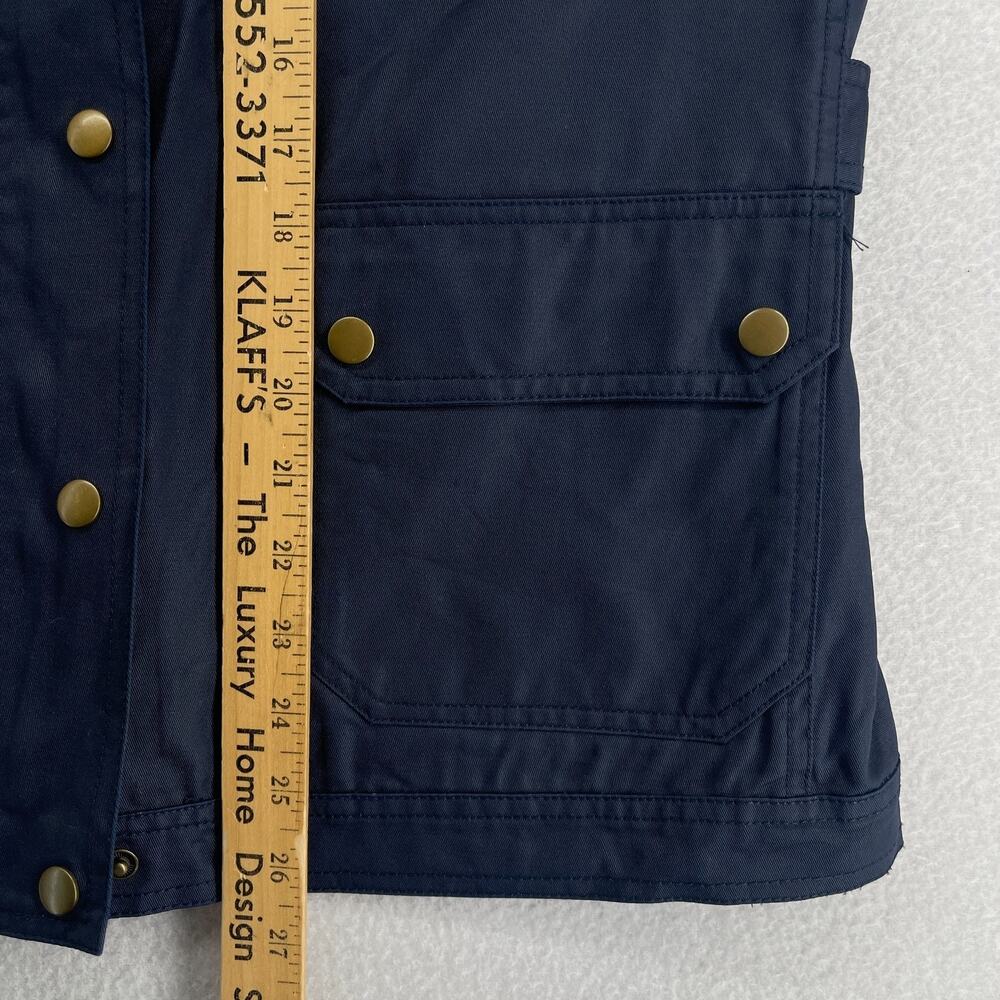 SKIES ARE BLUE Jacket L Twill Safari Field Utility Rain Coated Cotton Blue - Picture 12 of 13